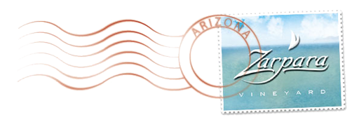 Stylized cancelled Zarpara postage stamp