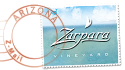 Stylized cancelled Zarpara postage stamp